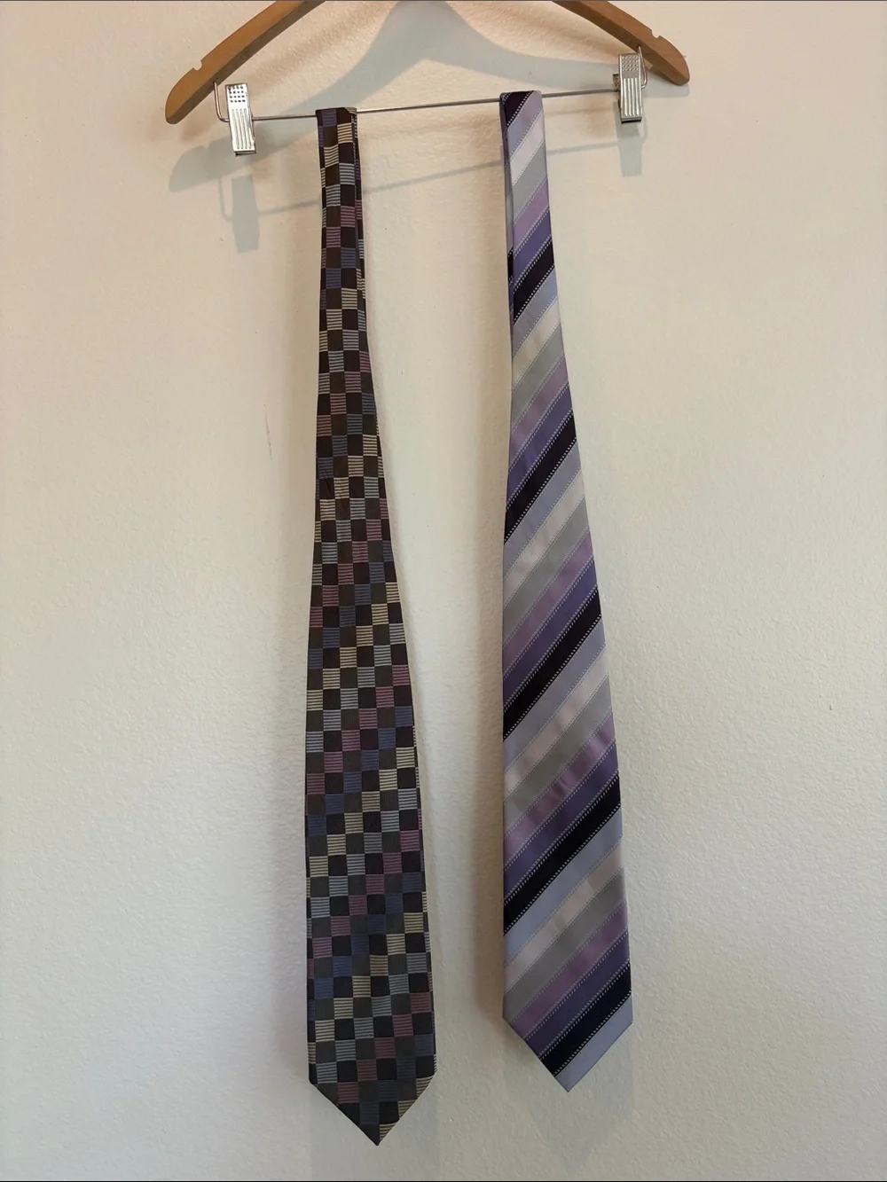 Bergamo New York Set of 2 Ties | Vintage Men’s Purple Pattern Ties